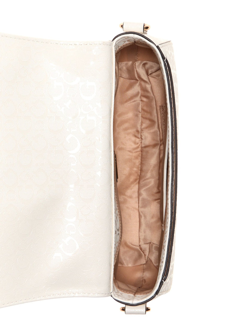 Guess Lumina Logo Shine Shoulder Bag - White image 3