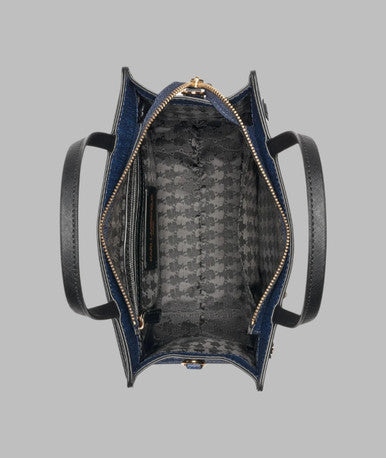 KARL LAGERFELD Maybelle Denim Satchel With Pins - Denim Blue image 3