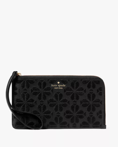 KATE SPADE Lucy Spade Flower Embroidered Medium L-zip Wristlet image 2