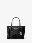 [AT DELHI] MICHAEL KORS Jet Set Extra-Small Patent Logo Debossed Convertible Tote Bag - Black image 0