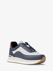 Michael Kors Hattie Mixed-Media Trainer - Navy image 2