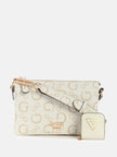 Guess Oona Logo Top-Zip Crossbody - White image 0