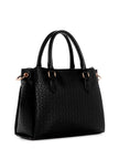 Guess Zakaria Debossed Logo Satchel - Black image 1