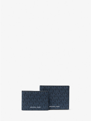 [AT DELHI]  MICHAEL KORS  Cooper Logo Billfold Wallet With Passcase - Admrl/PLBlue image 0