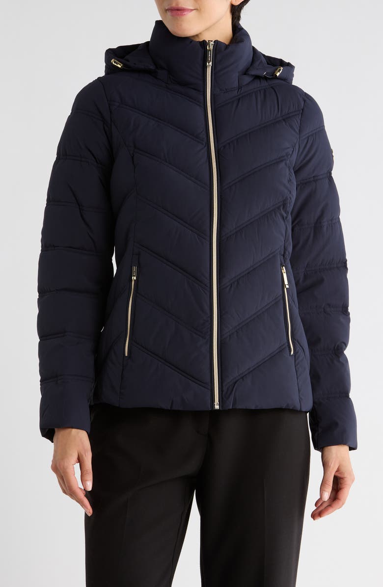 MICHAEL KORS  Water Resistant Chevron Quilted Jacket - Midnight (Arriving In Delhi) image 0