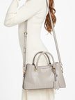 Guess Kiran Logo Shine Satchel - Gray image 1