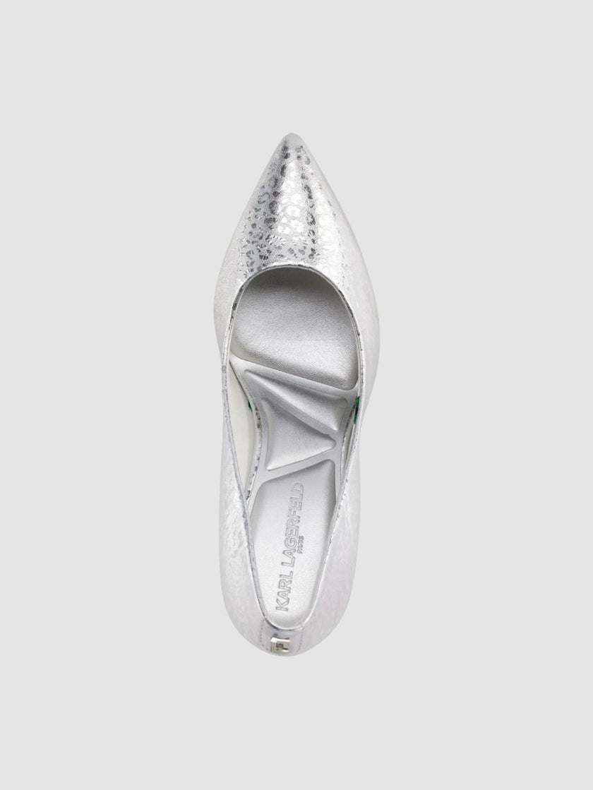 KARL LAGERFELD Royale High Pump - Silver (Arriving In Delhi) image 1