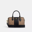 COACH Rowan Satchel Bag In Signature Canvas - Tan/Black image 3
