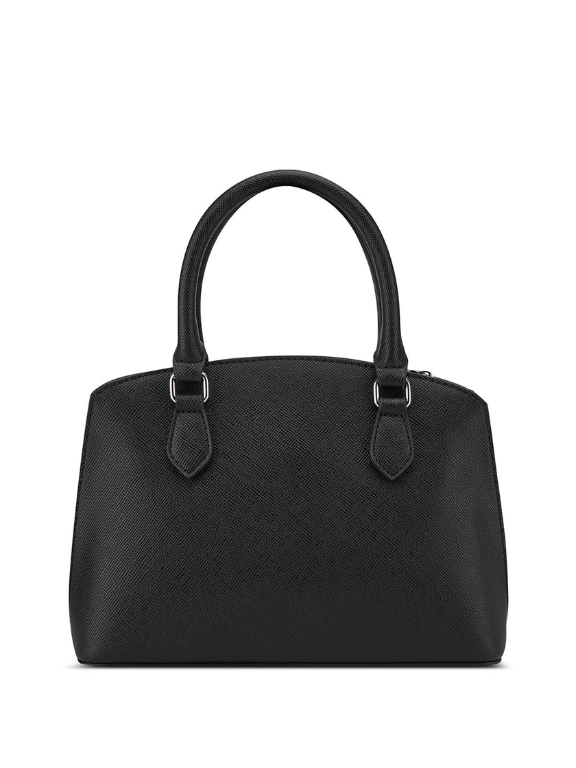 Guess Jeanine Faux-Pearl Charm Satchel - Black image 2
