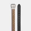 COACH  Roller Buckle Cut To Size Reversible Belt, 38 Mm - Gunmetal/Tan Charcoal image 0