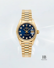 [Store Display] ROLEX Datejust Blue Diamond Full Gold President Bracelet 26 mm
