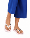 KARL LAGERFELD ZORICA PATENT PIN FLIP FLOP SANDAL
