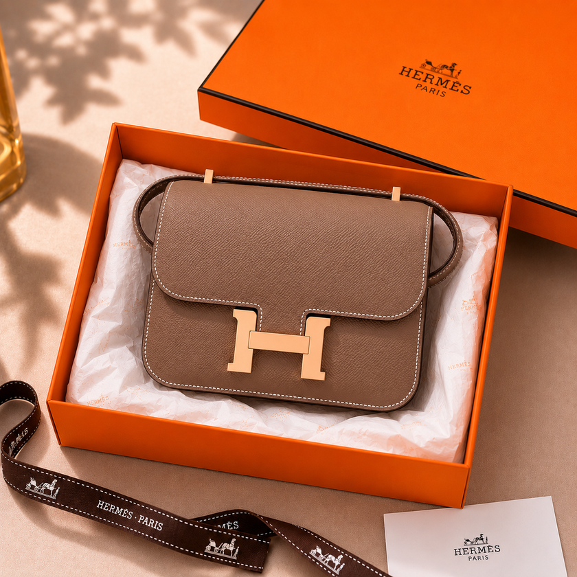 [ARRIVING IN INDIA] HERMES Constance 19 Mirror Étoupe Epsom Rose Gold Hardware Stamp K