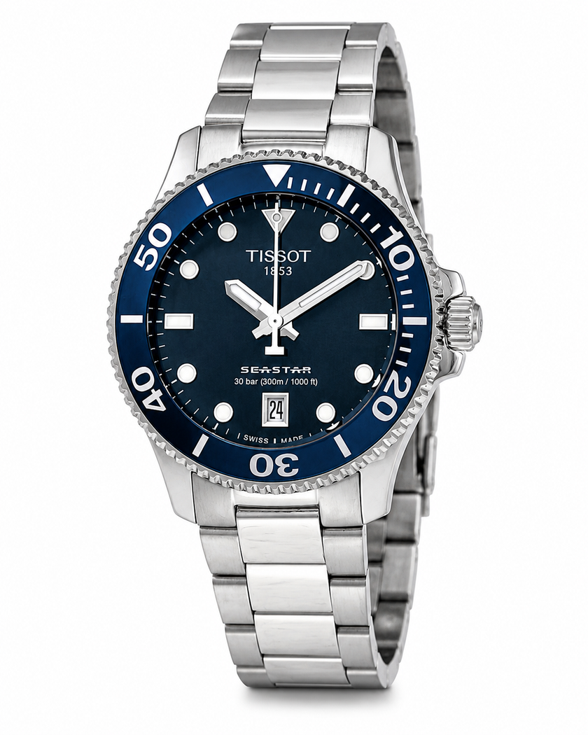 TISSOT Seastar 1000 Quartz Blue Dial Ladies Watch T1202101104100