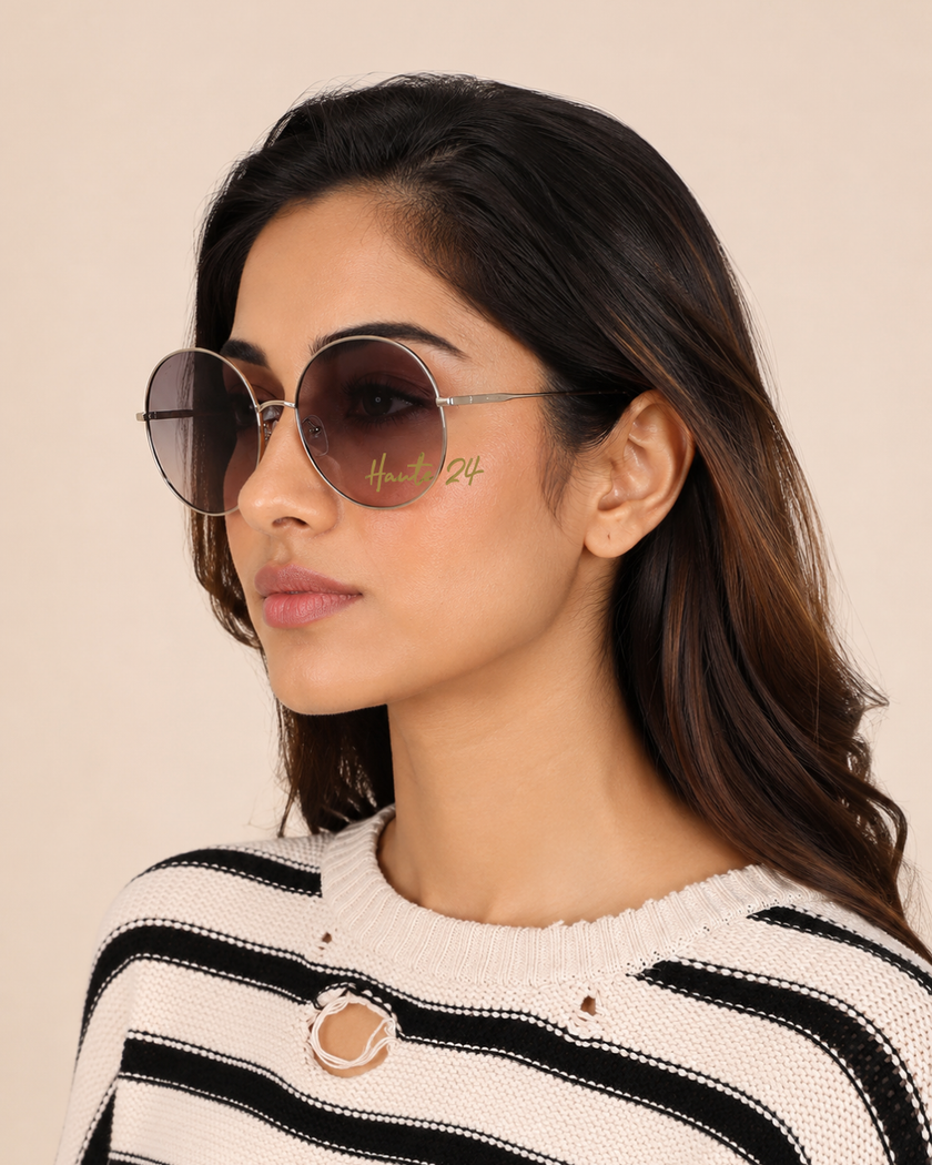 FERRAGAMO Salvatore Blue Gradient Round Ladies Sunglasses
