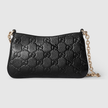 GUCCI GG Emblem Super Mini Bag - Black image