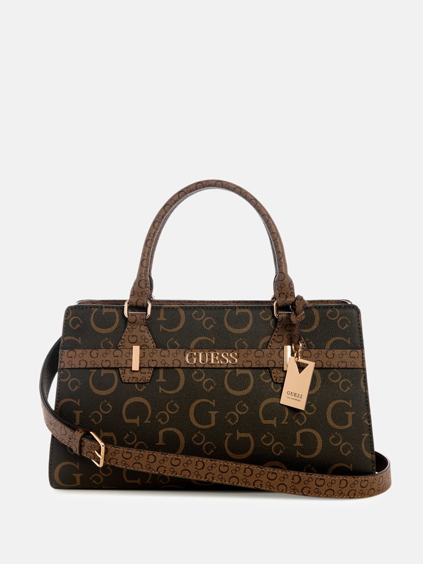 Guess Eldoria Enlarged Logo Satchel - Pink image 0