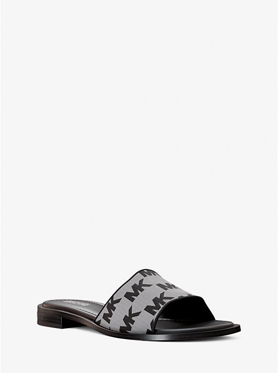 MICHAEL KORS  Hannah Logo Jacquard Slide Sandal - Black image 0