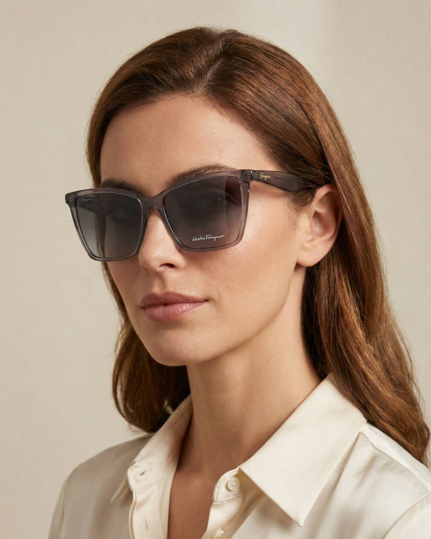 SALVATORE FERRAGAMO Grey Butterfly Ladies Sunglasses (Arriving In Delhi) image 1