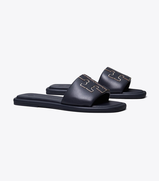 TORY BURCH Double T Sport Slide - Perfect Navy / Gold image 0