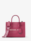 Michael Kors Mirella Small Pebbled Leather Convertible Crossbody Bag - Dk Raspberry image 0