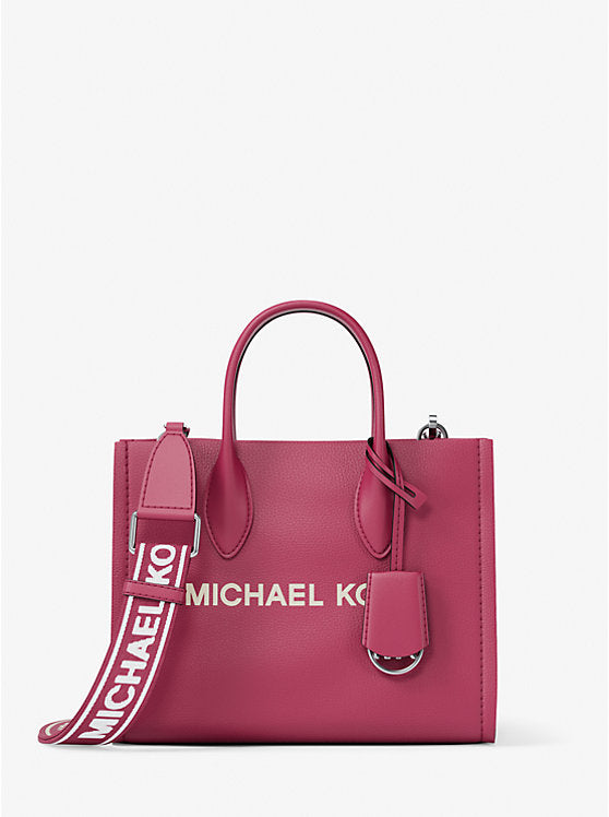 Michael Kors Mirella Small Pebbled Leather Convertible Crossbody Bag - Dk Raspberry image 0