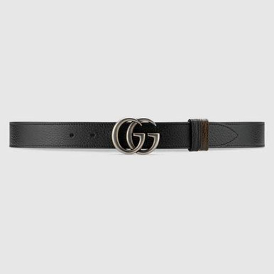 GUCCI Gg Marmont Reversible Thin Belt Black image 2
