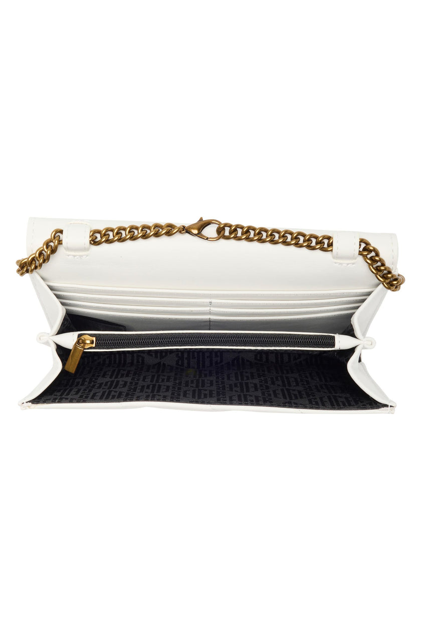 KURT GEIGER Soho Leather Wallet on Chain - White