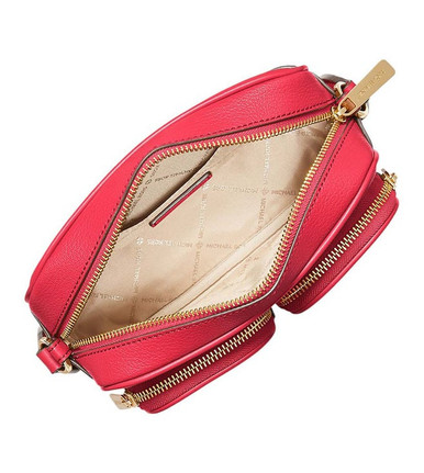 MICHAEL KORS  Jet Set Travel Medium Leather Messenger Bag - Bright Red image 3