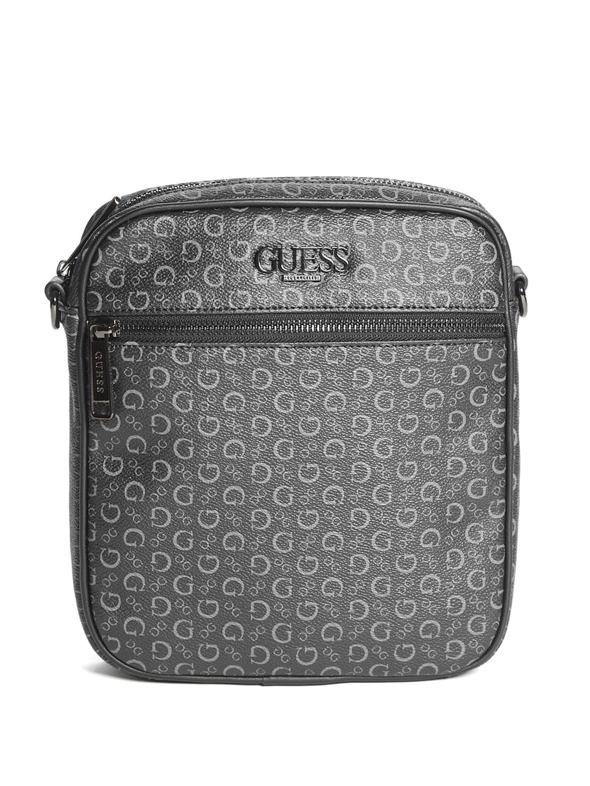 Guess Gio Logo Top-Zip Crossbody - Gray image 4