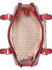 Guess Jeanine Faux-Pearl Charm Satchel - Red image 3