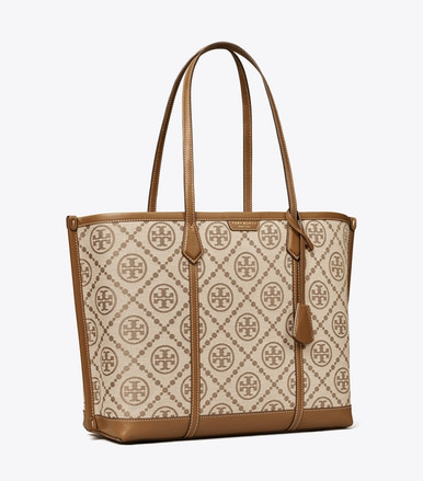 TORY BURCH Perry T Monogram Triple -Compartment Tote Large Bag image 1