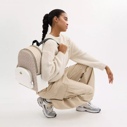 COACH Large Court Backpack In Signature Canvas image 1