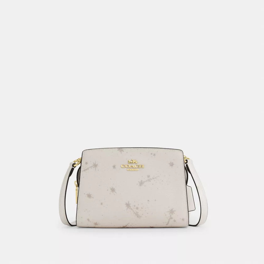 COACH Gia Crossbody Bag With Star Print - Gold/Chalk Multi image 0