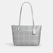 COACH Fiona Zip Tote Bag In Signature Canvas - Gray/Silver image 0