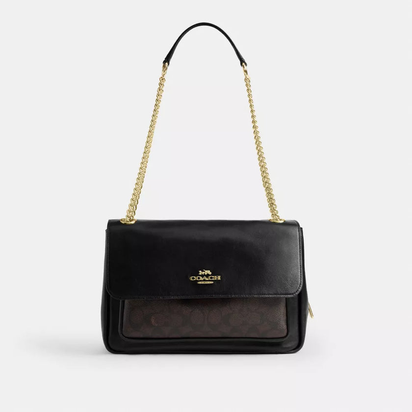 COACH Elodie Crossbody Bag In Signature Canvas - Gold/Walnut/Black image 2