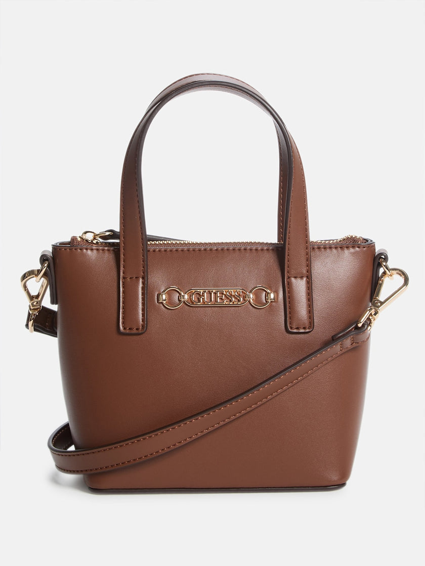 Guess Avelina Faux-Leather Mini Tote - Brown image 0