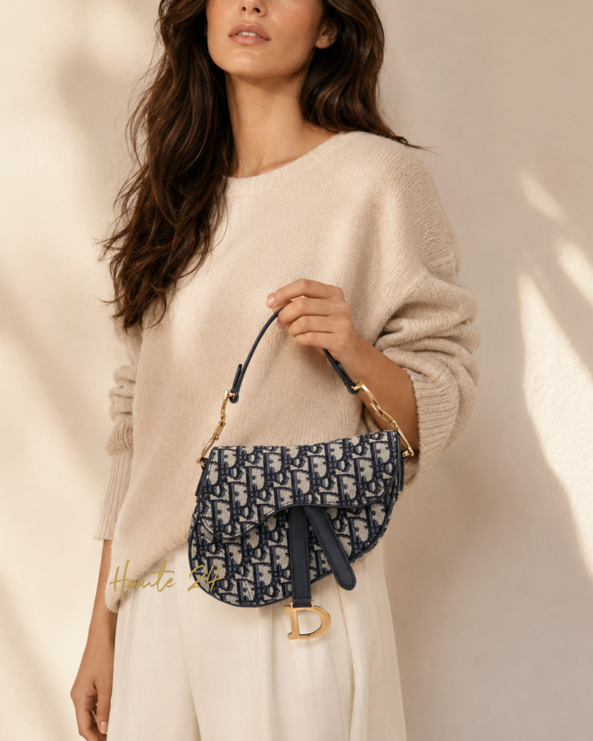 DIOR Jacquard Oblique Saddle Mini Bag