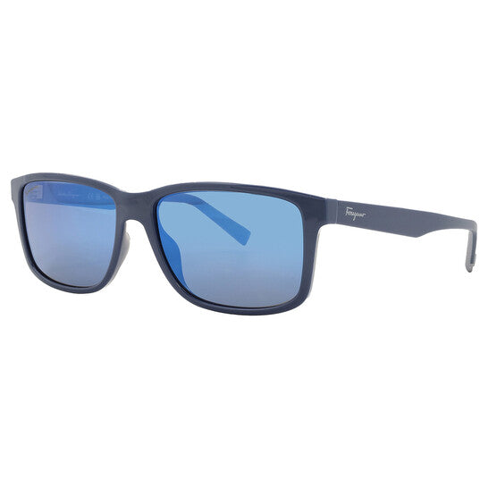 Ferragamo Salvatore Blue Rectangular Men's Sunglasses image 2