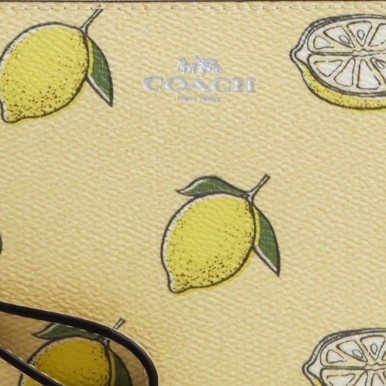 COACH Corner Zip Wristlet With Lemon Print image 1