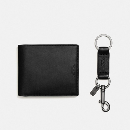 COACH Boxed 3 In 1 Wallet Gift Set - Black image