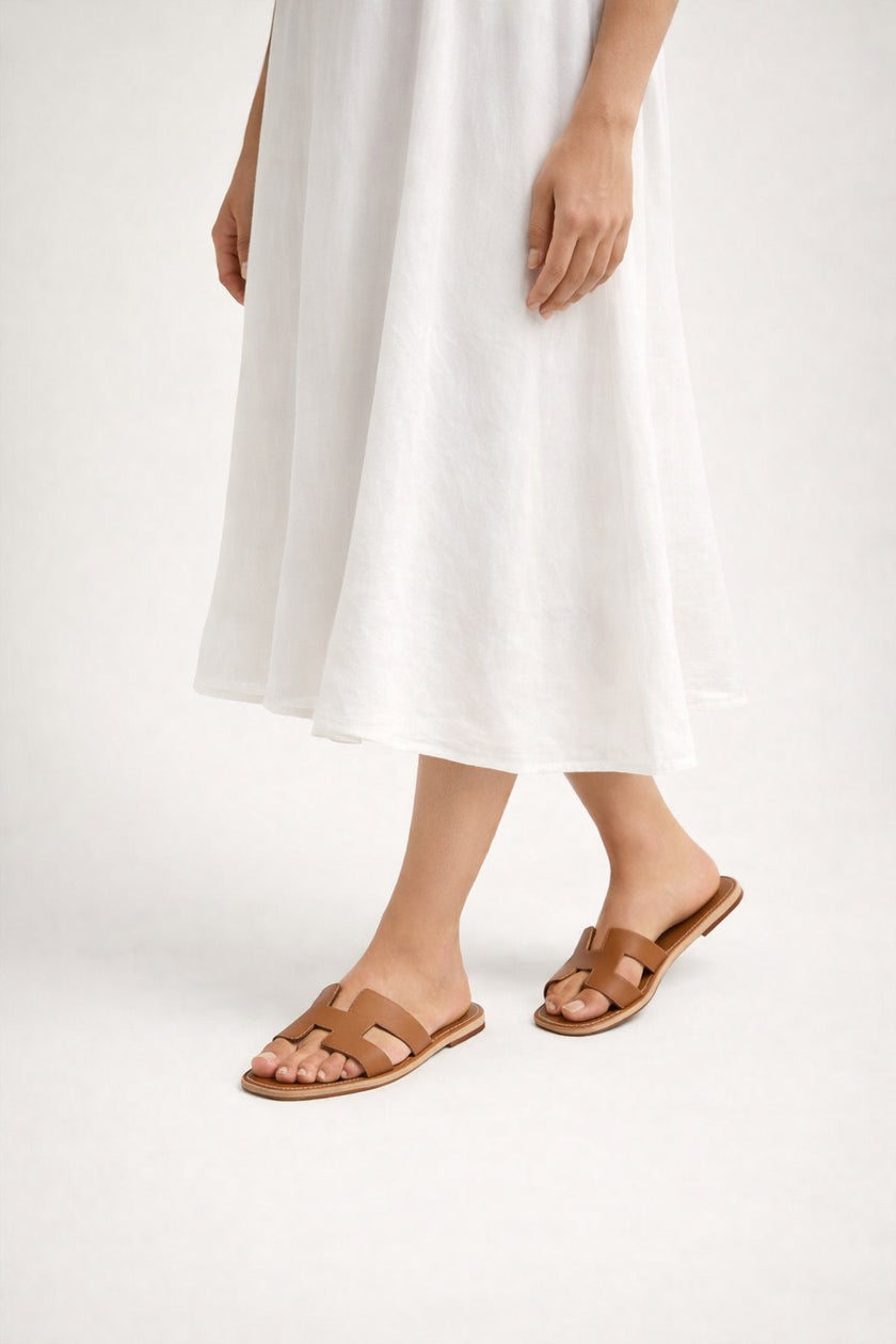 HERMES Oran Sandals - Tan Size 39 (@Delhi Studio) image 0