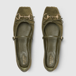 GUCCI Horsebit Women's Ballerinas - Dark green image 2
