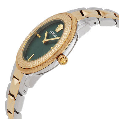 VERSACE  V-Tribute Quartz Green Dial Two-Tone Ladies Watch (Arriving In Delhi) image 1
