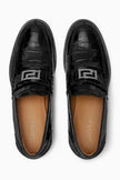 [At India] VERSACE Croc-Effect Greca Loafers