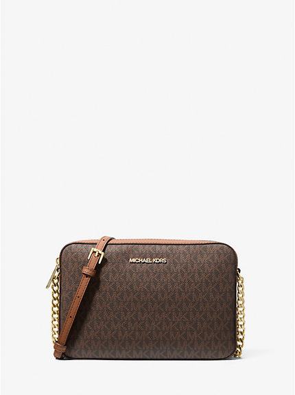 [AT DELHI] MICHAEL KORS Jet Set Large Printed Logo Crossbody Bag - Brown image 0