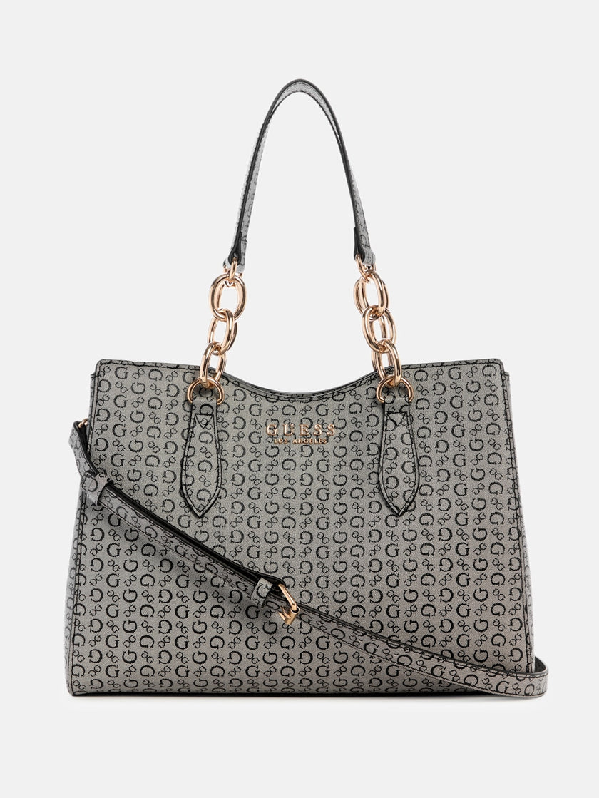 Guess Chiarra Logo Satchel - Black image 0
