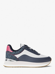 Michael Kors Hattie Mixed-Media Trainer - Navy image 0
