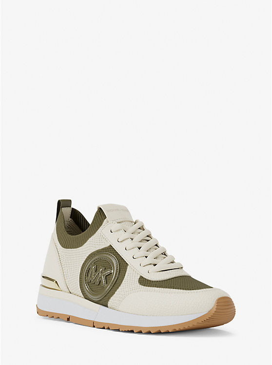 Michael Kors Jenkins Two-Tone Stretch Knit Trainer - Olive image 0