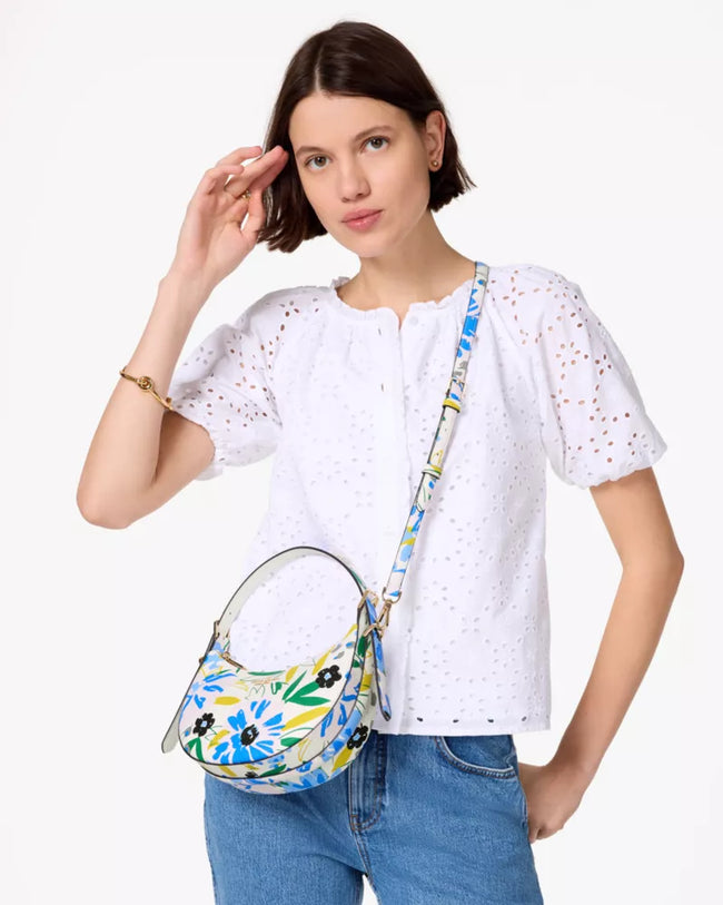 [AT DELHI] KATE SPADE Madison Floral Crescent Shoulder Bag - Cream Multi image 1